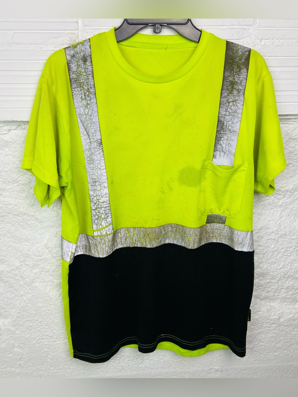 High-Visibility Kids Safety T-Shirt with Reflective Stripes - Neon Yellow/Black